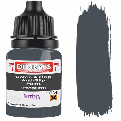 Catch A Grip Anti Slip Floor Paint – Non Slip Coating for Steps, Railings & Garages – 170 Colours, High Adhesion, Quick Dry, Multiple Sizes (Anthracite grey, 10ml Tester Pot)