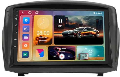 Android 15 Car Stereo,for Ford Fiesta Mk6 2008-2019 9'' IPS Touch Screen Car Radio with Wireless Carplay/Android Auto,GPS, WiFi, Bluetooth，Support OBD2/DVR/DSP(H8 8G+256G)