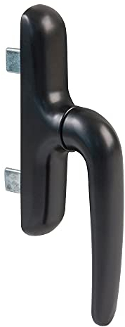 Amig - Manilla para Ventanas Practicables - Abatibles o Batientes con Base de Aluminio y Cubierta de PVC - Color Negro con Atornillado Oculto - 180 x 35 mm - Altura 64 mm - Sin cuadradillo