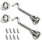 BuxiuGK 2 Pezzi Gancio in Acciaio Inox 4 Pollici/100mm,Gancio per Finestra con 8 Viti di Montaggio per Porta Fienile, Armadio, Finestra,Argento
