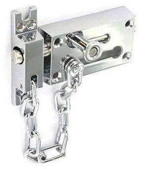 2 X Door Chain Bolt Chrome Plated Security Safety