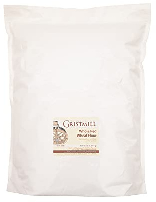 Homestead Gristmill Stone Ground Whole Red Wheat Flour - Non-GMO, Chemical-Free Artisanally Milled from Hard Red Wheat Berries - Long Shelf Life - Made In The USA - 10 Pounds