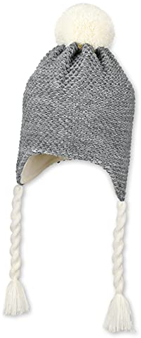 Sterntaler Mädchen Strickmütze Bommeli Mütze, Ecru, 55