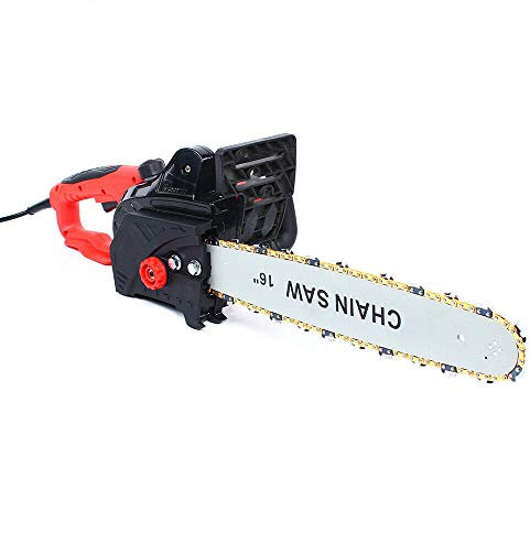 16 Zoll Elektro Kettensäge + Handbuch + Installationswerkzeug, 800 U/min, RückschlagschutzundKettenfangbolzen, ideal für kleinere Bau- und Holzfällerarbeiten 2000 W 220 V