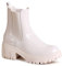 topschuhe24 2568 Damen Plateau Stiefeletten Lack Chelsea Boots, Farbe:Beige, Größe:38 EU
