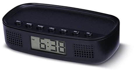 RCA Clock Radio, Acrylonitrile Butadiene Styrene, Black