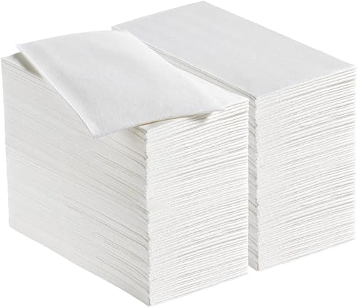 YIDUHAO Weiße Servietten, Einweg-Servietten, Stoffservietten, Einwegartikeln, Papierservietten, Leinen-Gefühl, 30x 43cm, 100 Stück