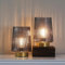 LUSHARBOR Battery Powered Table Lamps with Timer, Cordless Small Battery Lamp with LED Bulb, Decorative Bedside Lamp for Living Room Grey 2Pack