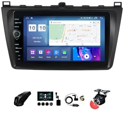 BOJONTN 9 Inch Android 12 Touch Screen Car Radio 2 Din for Mazda 6 2008-2012 with AHD Backup Camera GPS Navigation Steering Wheel Controls Bluetooth Carplay FM Radio (Size : S500 6+128G)