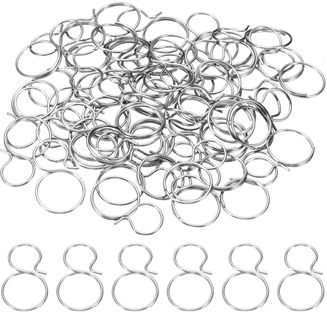PATIKIL 0,63x0,39 Edelstahl Kronleuchter Verbindungsstifte, 50 Stück Kronleuchter Kristallclips zur Befestigung von Kristallteilen, Kronleuchter Ersatzteile, Silber