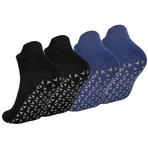 2Paar Yoga Socken für Damen Herren Rutschfeste Socke Sportsocken Anti Rutsch Socken für Pilates Barre Ballett Tanz, Stoppersocken Rutschsocken Antirutschsocken Baumwolle für Erwachsene Fitness Zuhause