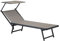 Totò Piccinni Salento Lettino Prendisole Pieghevole in Alluminio con TETTUCCIO mare spiaggia piscina giardino (Space Black/Tortora)