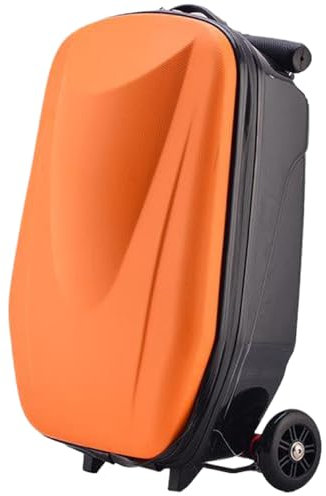 Jeorywoet Scooter-Koffer für Kinder - Großer Faltbarer Gepäckscooter mit Teleskopgriff - Orange