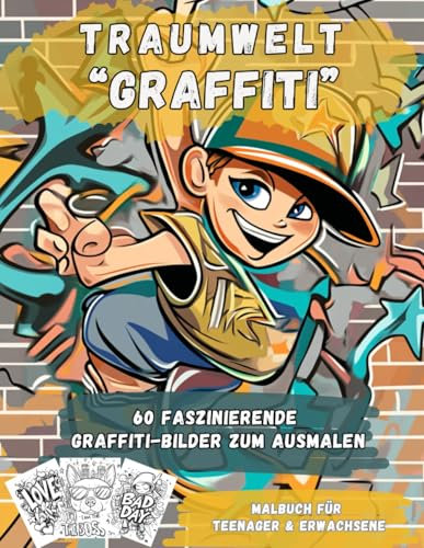 Graffiti Malbuch: 60 coole, kreative Street-Art-Motive für Kinder ab 10 Jahren | Malbuch f[r Teenager und Erwachsene | Förderung der Kreativität und ... für Teenager, Jugendliche und Erwachsene