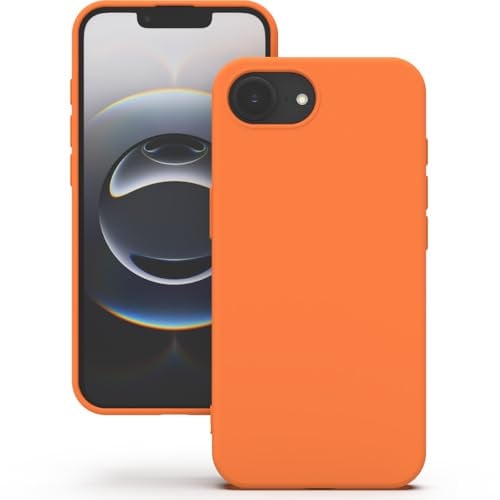 YATWIN Silicone Case for iPhone 16e, iPhone SE4 2025, Soft-Touch, Shockproof, DustProof, Antiskid Phone Cover for Apple iPhone SE 4th Generation - Orange