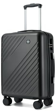 KONO Handgepäck Koffer 55x40x20cm, 34L Hartschalenkoffer mit 4 Rollen, Koffer Trolleys für Kurztrips und Business (Koffer S, Dunkelgrau)