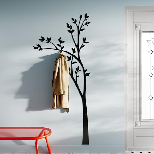 Appendiabiti da Parete Design Albero Moderno Nero - 85 x 190 cm | Design Albero Moderno, Per Ingresso, Corridoio, Camera, 85 x 190 cm