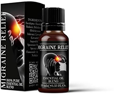 Mystix London | Migraine Relief Oil Blend | 10ml | Lavender, eucalyptus and chamomile create a fresh herbal aroma with soft floral notes.