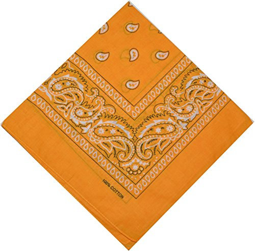 Bandana Halstuch Bikertuch Nickituch Kopftuch Baumwolle Mundschutz Piratentuch Hellorange