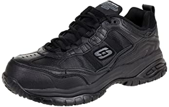 Skechers Men's Soft Stride Grinnel M Industrial Shoe, Black Leather/Black Mesh, 10 UK