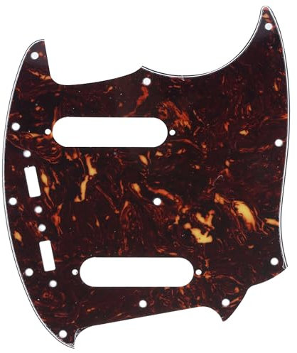 Musiclily Pro 12 Löcher Pickguard Gitarren Schlagbrett für Fender American Mustang,4 lagig Tortoise Shell