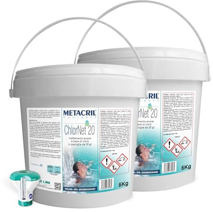 METACRIL Chlor Net 20 Tabletten à 20 g + Dosierschwimmer - (5 + 5) 10 kg