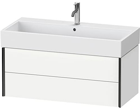 Duravit XViu 4337 Waschtischunterbau wandhängend, 2 Schubkästen, für Waschtisch Vero Air 235010, 984x454 mm, Farbe (Front/Korpus): schwarz matt/weiß matt - XV43370B218