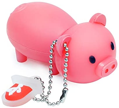 32GB Cute USB Flash Drive with Lanyard Cartoon Pink Piggy Shaped Memory Stick Pen Drive Gift