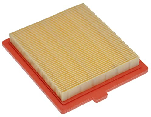 vhbw Ersatzfilter (1x Luftfilter) kompatibel mit Alpina, Atco, Castelgarden, GGP Rasenmäher, 12,2 x 10,8 x 2 cm, Gelb, Orange