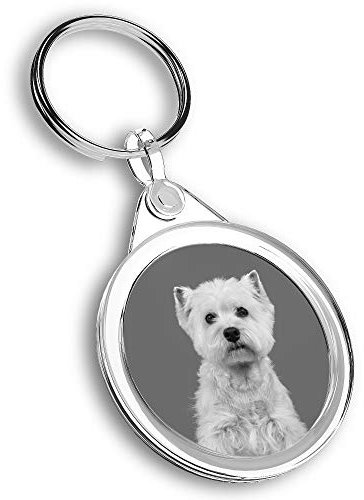 1 x porte-clés avec photo – Mignon West Highland Terrier Westie | Porte-clés | Breloque | #43758, multicolore, M