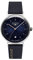 Bauhaus Damenuhr mit Lederband Quarz Datum 36 MM Blau/Blau 2141-3