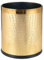 QLHIBLY Gold Metal Waste Paper Bin with Faux Leather Cover,10 Liters Double Layer Trash Bin for Bedroom, Bathroom, Kitchen, Office, Hotel(Gold Pattern)