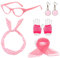 50er Jahre Kostüm Zubehör Diamant besetzt Brille Rosa Stirnband Polka Dot Seidenschal Vintage Ohrringe Fischnetz Handschuhe 1950er Vintage Polka Dot Zubehör für Mottoparty Discokugeln, rose, 12cm