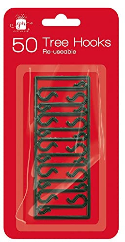 The Home Fusion Company 50 x Green Reusable Plastic Christmas Tree Bauble Hooks Hanging Decoration