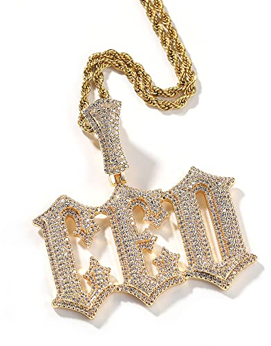 ZqlDDayUP Benutzerdefinierte Namenskette Iced Out Kette für Männer Hip Hop Micropave Simulierter Diamant A-Z Namensschild Buchstabe Anhänger Charms Schmuck mit Seilkette/Tenniskette für Damen Herren