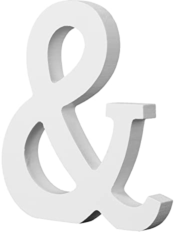 10cm Stehende Holzbuchstaben, leichte Naturholz-Alphabet-Buchstaben Große Holzbuchstaben zum Basteln, unbehandelte Holzdekorationen für Zuhause, Wand, Party, Dekoration, DIY-Projekte (&, Weiß)