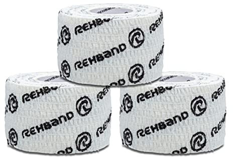 Rehband rutschfestes Hook Grip Tape 4,5 m, Daumentape für Crossfit, Powerlifting & Gewichtheben,100% Baumwolle, Farbe:Weiss - 38 mm, Größe:6 Rollen