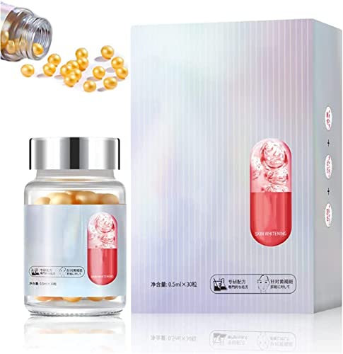 30pcs / capsules de bouteille sérum blanchissant, capsules de sérum pour le visage à la vitamine E, capsules de sérum correcteur de taches sombres, capsules de sérum anti-âge, estomper les ridules