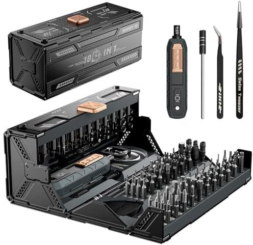 JAKEMY 180 in 1 Precision Screwdriver Set Multi Bits Manual Screwdriver Magnetic with Damaged Screw Extractor Kit Laptop Repair Tool Kit for PC, Phone, Computer, MacBook, Watch, Eyeglasses, Console
