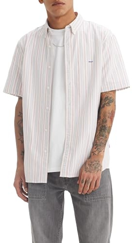 Levi's Men's Short-Sleeved Authentic Button Shirt, Cupertino Stripe Bri, XXL