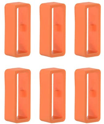 6 Stück 22mm Uhrenarmband Schlaufen Kompatibel mit YAMAY SW022 Smartwatch Verschlussring Silikon Uhrenarmband Halter Armband Schlaufe, Orange