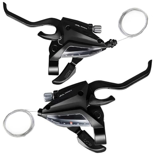 CHMEFLY Leva del cambio ST-EF500 3x7 per bicicletta, set di leve del cambio/freno a 21 velocità con cavi interni in acciaio inox, alloggiamento del cavo del cambio non incluso, per bici da strada, MTB