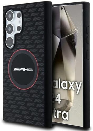AMG AMHMS24L23SMRK Hülle für S24 Ultra S928 Schwarz hardcase Silicone Carbon Pattern