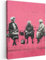 MuchoWow© Impression sur Toile Decoration Murale Peinture 60x80 cm Tableaux Decoratifs Muraux Décoration Chambre Graffiti - Vintage - Noir - Street art - Rose - Banksy