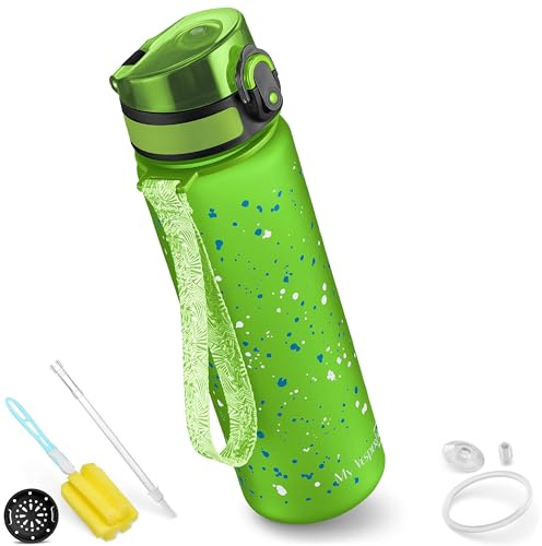 My Vesperbox® Trinkflasche Kinder [500ML] - Wasserflasche Kohlensäure Geeignet & Auslaufsicher - Water Bottle Kids - für Schule & Sport - Kinderflasche für Mädchen & Jungen - inkl. Ersatzdichtung