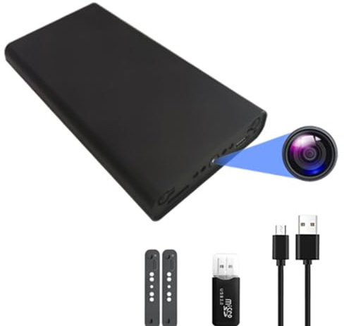 KUIYIXUE Versteckte Kamera Spionagekamera Mini Kamera 10000mAh HD 1080P Tragbare Mobile Stromversorgung Kamera Geheimkamera Beweise Sammeln Kamera Kleine Kamera Nanny Kamera 55 Stunden Aufnahme