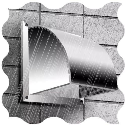 HCZION Abluftgitter Wetterfeste Lüftungsschlitze Edelstahl Außenwand Abdeckung Lüftungsschlitze, Küchenabluftlüfter Lüftungsschlitze, Quadratische Abzugshaube (Size : 250mm/10in)