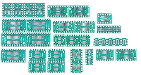 Fafeicy 7 Arten 5 Stück/Art 8P/10P/14P/16P/20P/24P/28P Prototyp-Board, PCB-Adapterplatten-Konverter, Industrielle Steuerungskomponenten, DIY-Elektronik-Kits, PCB-Board-Kit für SMT-zu-DIP-Konverter