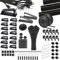 200Pcs Cable Management Kit,Cable Organiser Under Desk,4 Protector Sleeve,7 Cable Holders,10 Zip Tie Mounts,20 Clip Nails,20+2 Roll Cable Straps,37 Cable Tidy Clips,100 Black Cable Organiser Ties