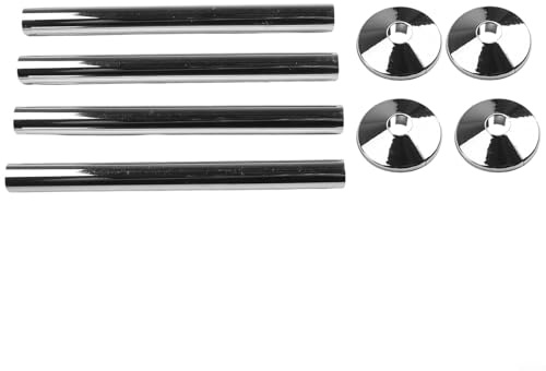 Lot de 8 manchons et colliers de tuyau de radiateur 15 mm x 200 mm pour salle de bain (chromé)